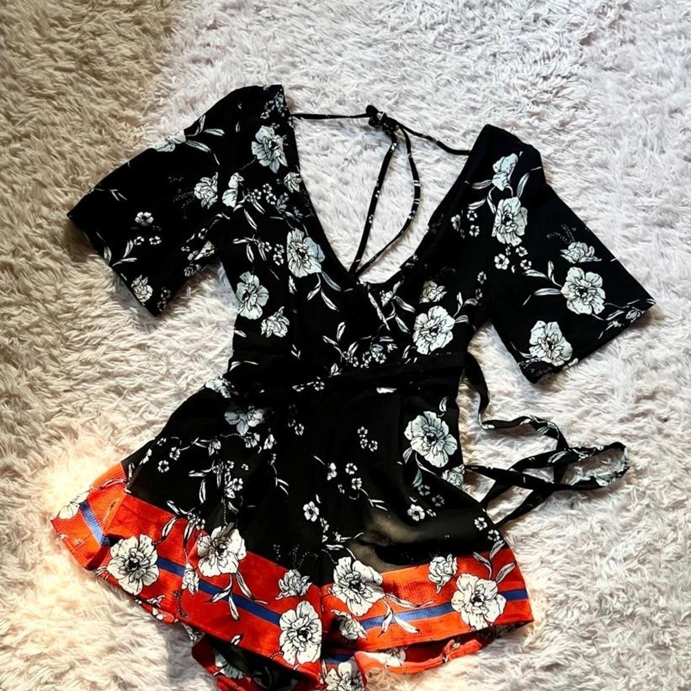 Trixxi Whimsygoth Floral Witchy Edgy Whisical Boho Romper Womens S Prairie